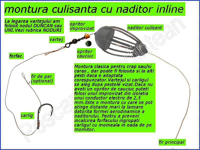 Effectiveness head teacher float Montura culisanta cu naditor inline / Pescar Mehedintean